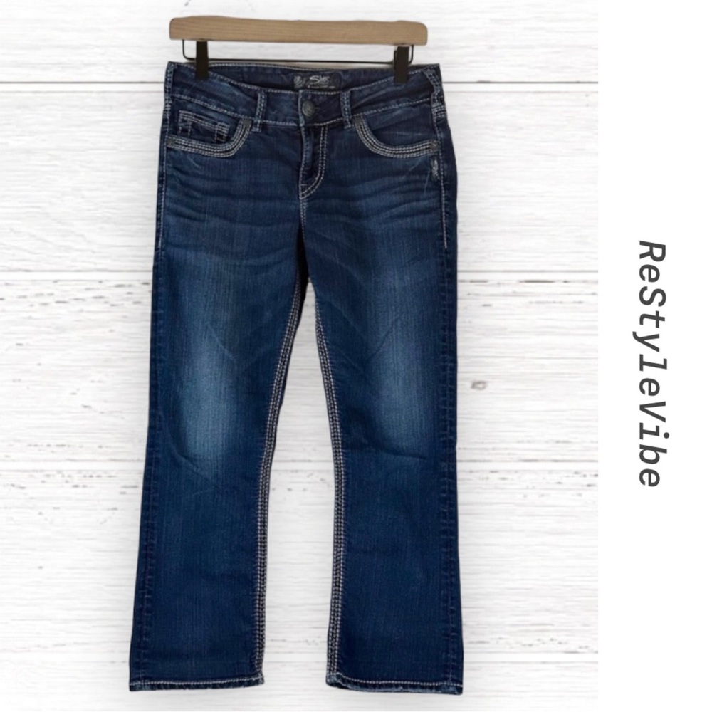 SILVER JEANS Women’s Size 28 Denim Jean Capri Suki Mid Rise Fit Stretch Style